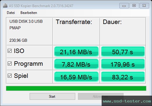 AS SSD TEST: Silicon Power Blaze B25 256GB