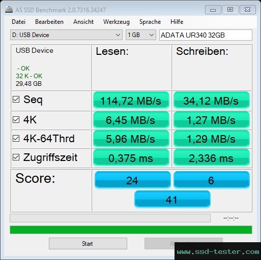 AS SSD TEST: ADATA UR340 32GB